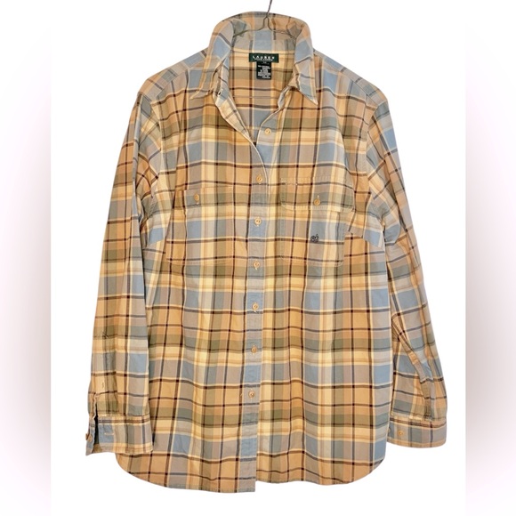 Lauren Ralph Lauren Tops - Lauren Ralph Lauren size 1X plaid button down shirt w/ embroidered pocket